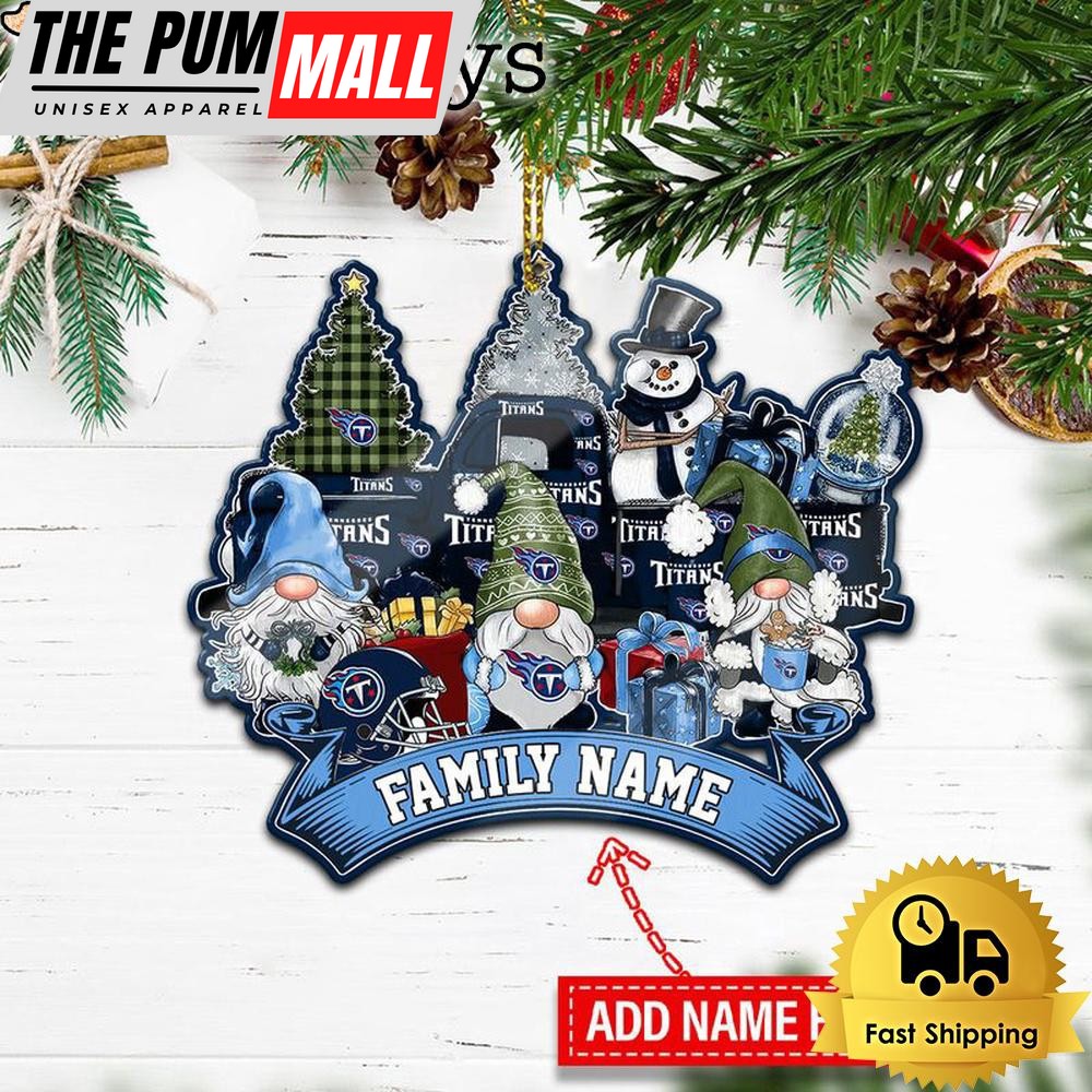 NFL Tennessee Titans Personalized Name Gnome Christmas Ornament Limited Edition