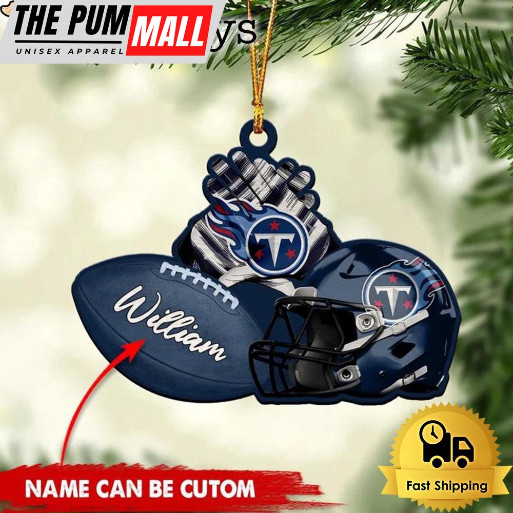 NFL Tennessee Titans Rugby And Helmet Custom Christmas Ornament Limited Edition