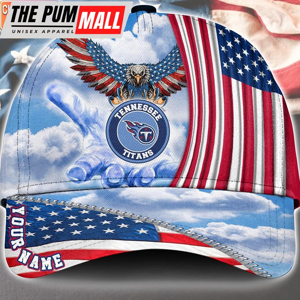 NFL Tennessee Titans Special American Flag Veterans Custom Cap