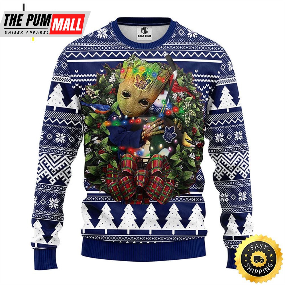 NFL Toronto Maple Leafs Groot Hug Christmas Ugly Sweater