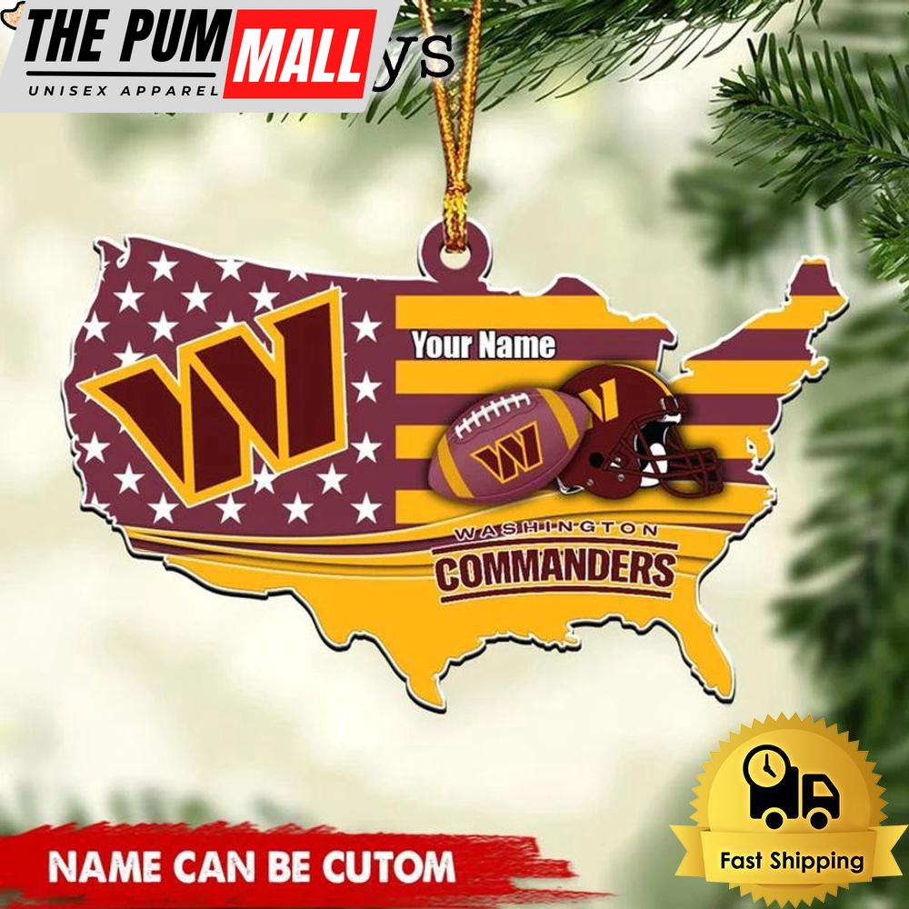 NFL Washington Commanders American Flag Logo Team Custom Christmas Ornament Limited Edition