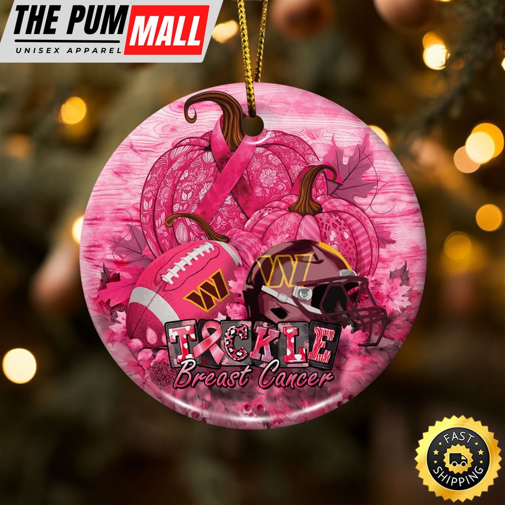 NFL Washington Commanders Breast Cancer And Sport Team Ceramic Ornament Limited Edition