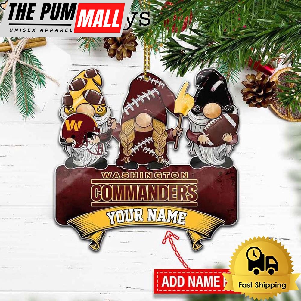 NFL Washington Commanders Custom Gnome Christmas Ornament Limited Edition