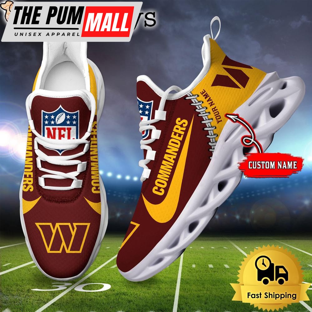 NFL Washington Commanders Custom Name Max Soul Shoes Gift For Fans