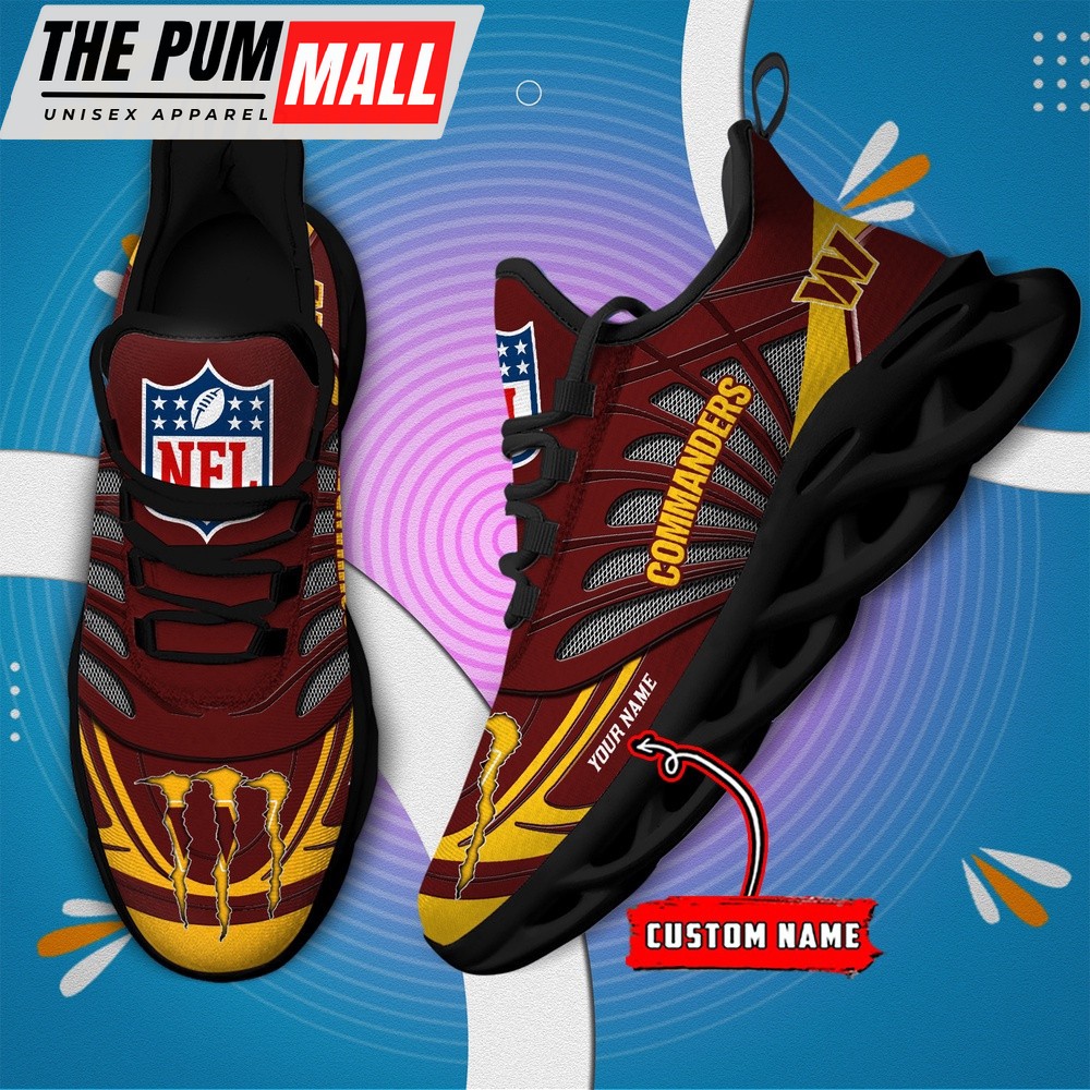 NFL Washington Commanders Football Team Design Max Soul Shoes