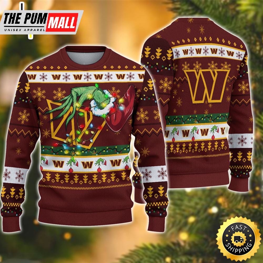 NFL Washington Commanders Grinch Christmas Ugly Sweater