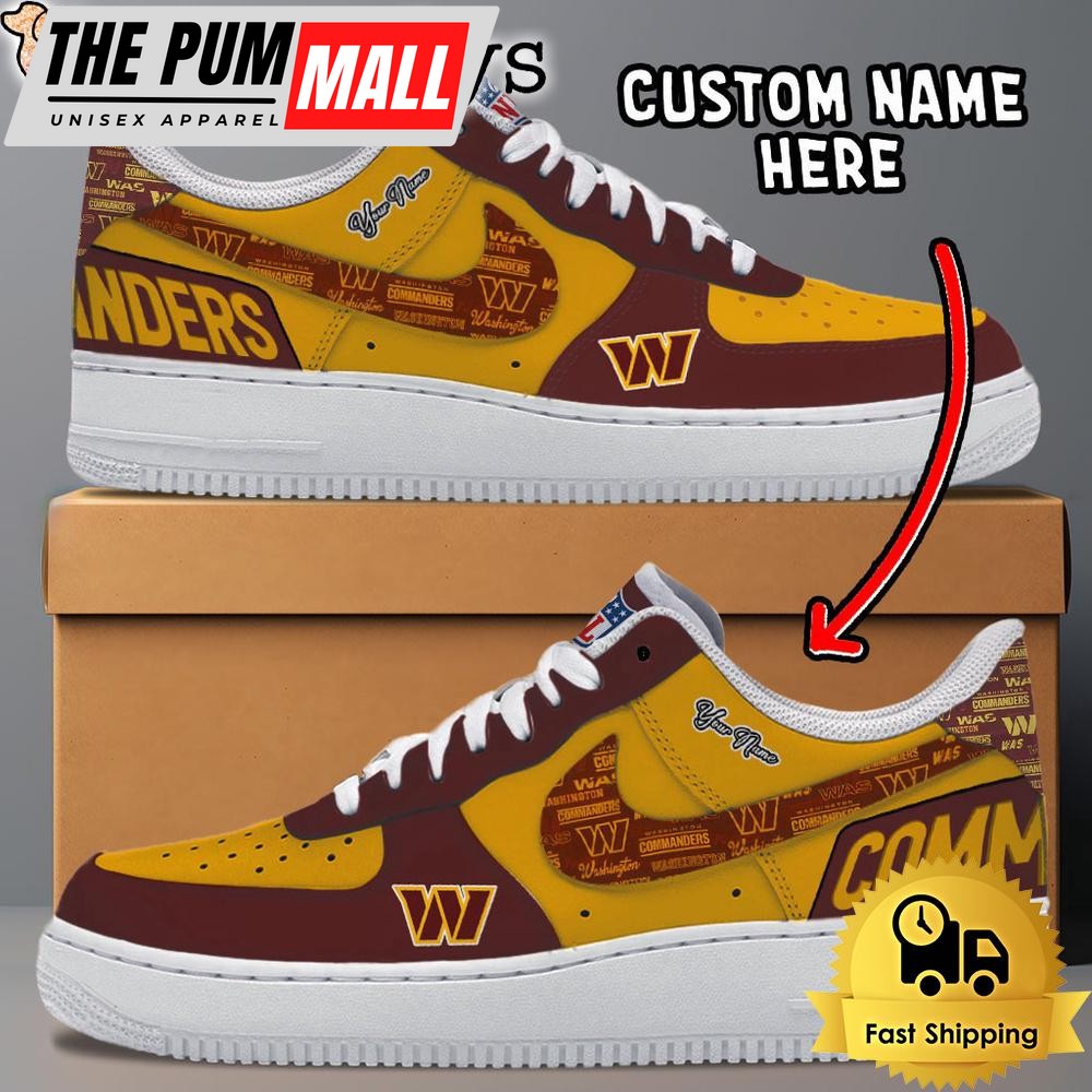 NFL Washington Commanders Logo Team Design Custom Air Force 1 Shoes