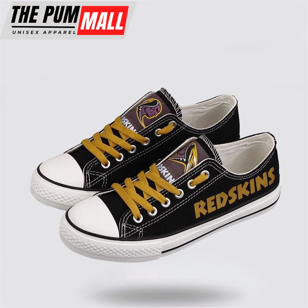 NFL Washington Commanders Low Top Canvas Shoes Sport Sneakers Dominate The Streets With Authentic Nfl Style