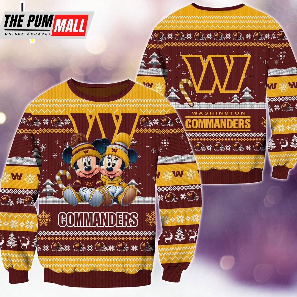nfl-washington-commanders-mickey-and-minnie-cute-christmas-ugly-sweater-fukefrtb NFL Washington Commanders Mickey And Minnie Cute Christmas Ugly Sweater