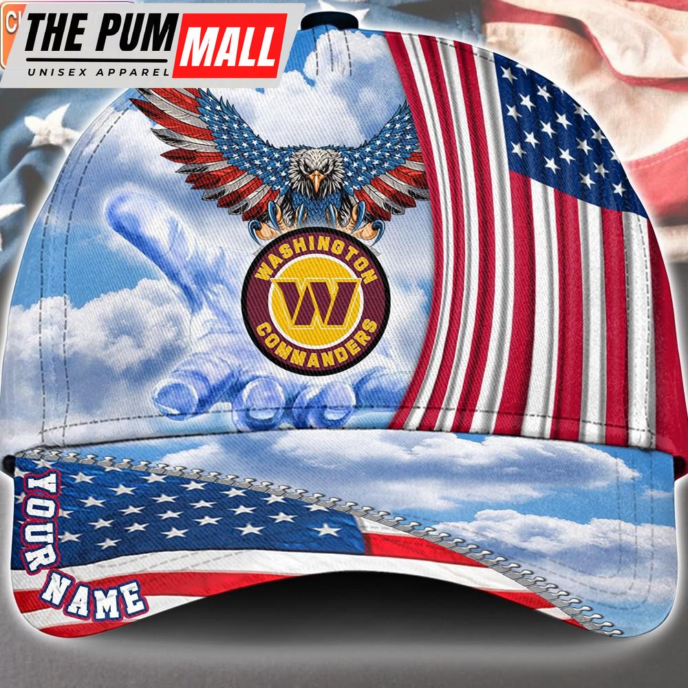 NFL Washington Football Team Special American Flag Veterans Custom Cap
