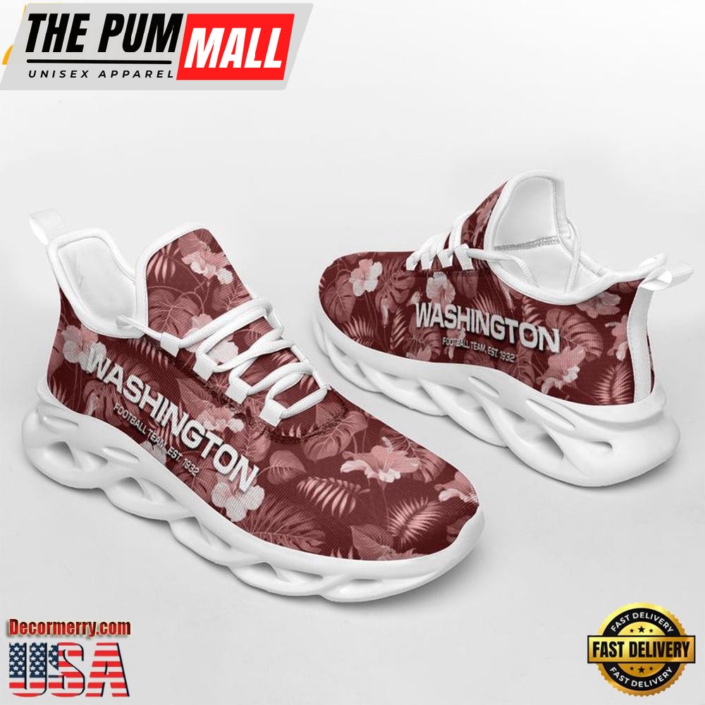 NFL Washington Football Team Tropical Flowers Max Soul Shoes , Running Sneakers Shoes