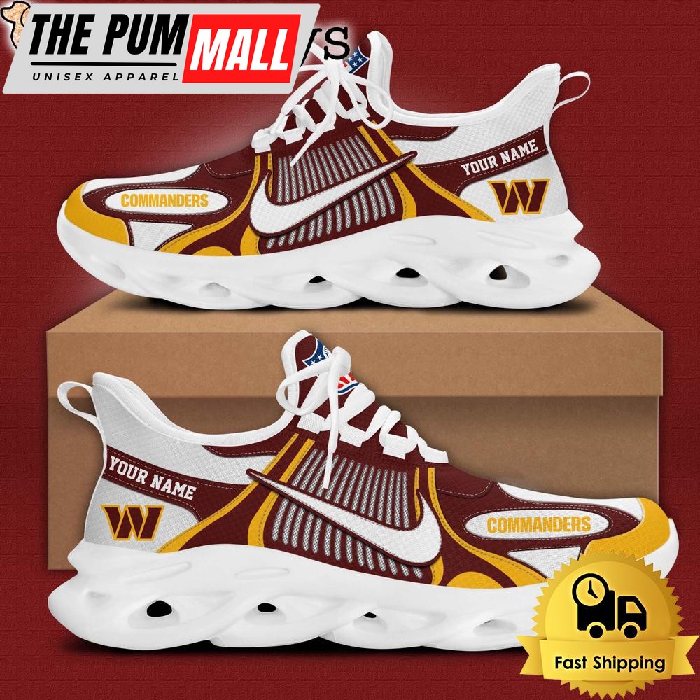 NFL Washington redskins Blue White Stripes Logo Custom Clunky Max Soul Shoes