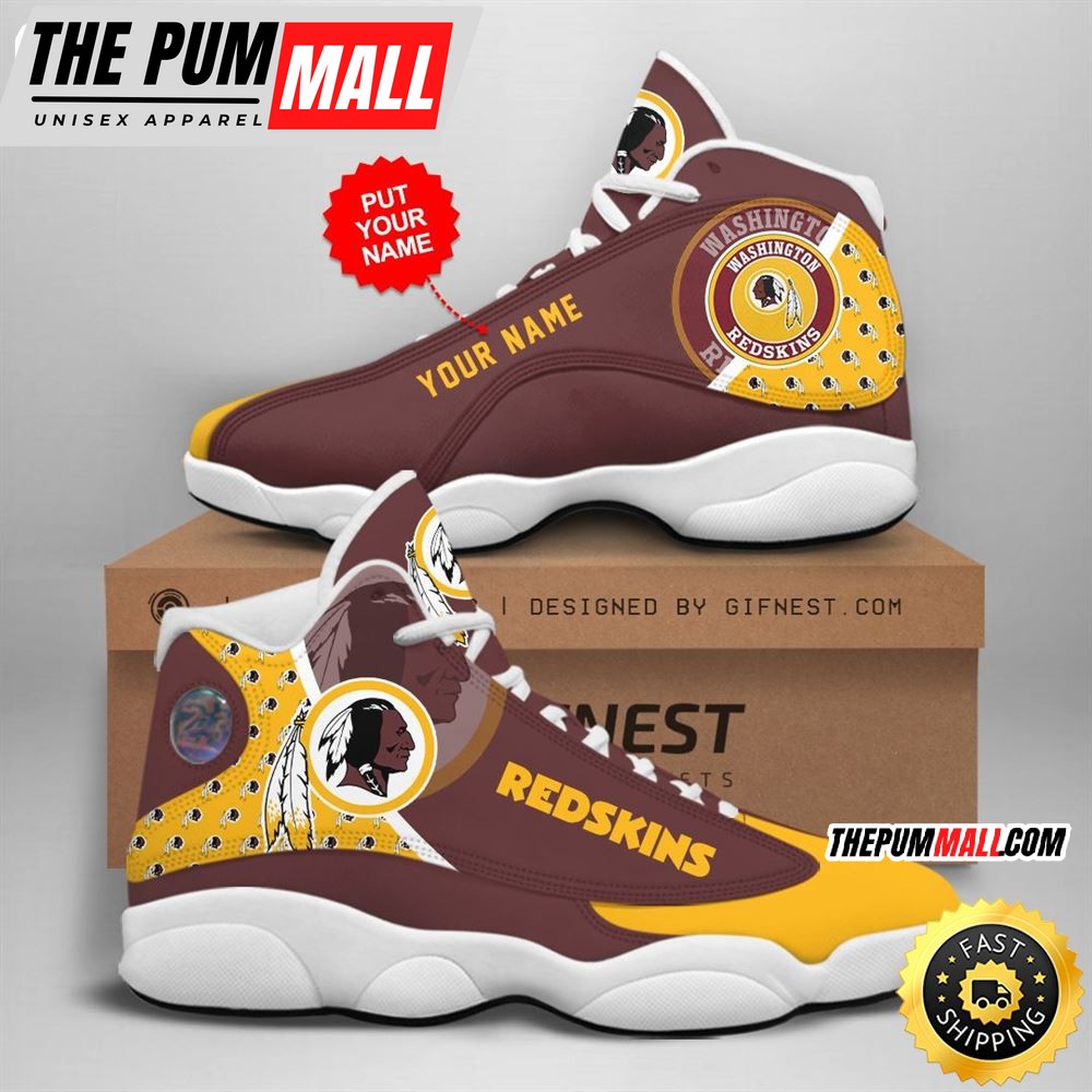 NFL Washington Redskins Custom Name Air Jd 13 Shoes V2
