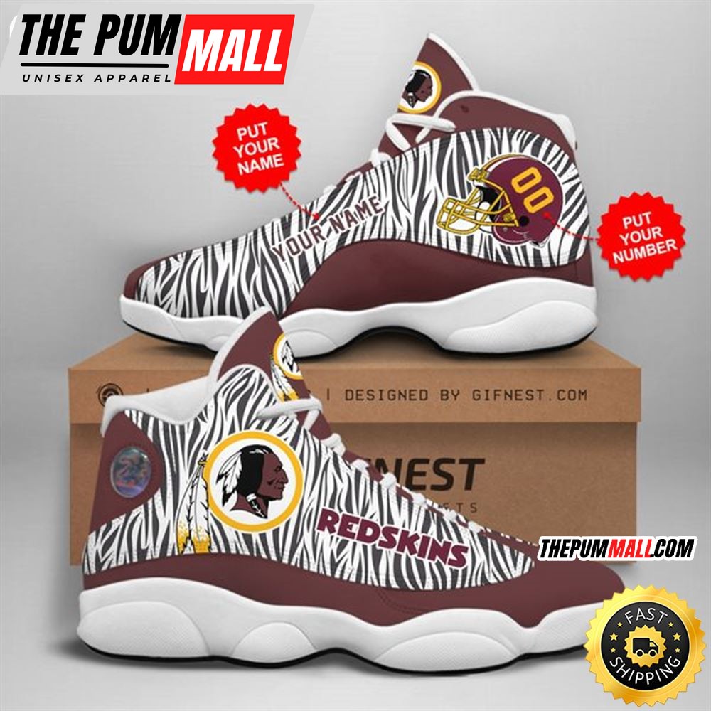 NFL Washington Redskins Custom Name Number Air Jd 13 Shoes V3
