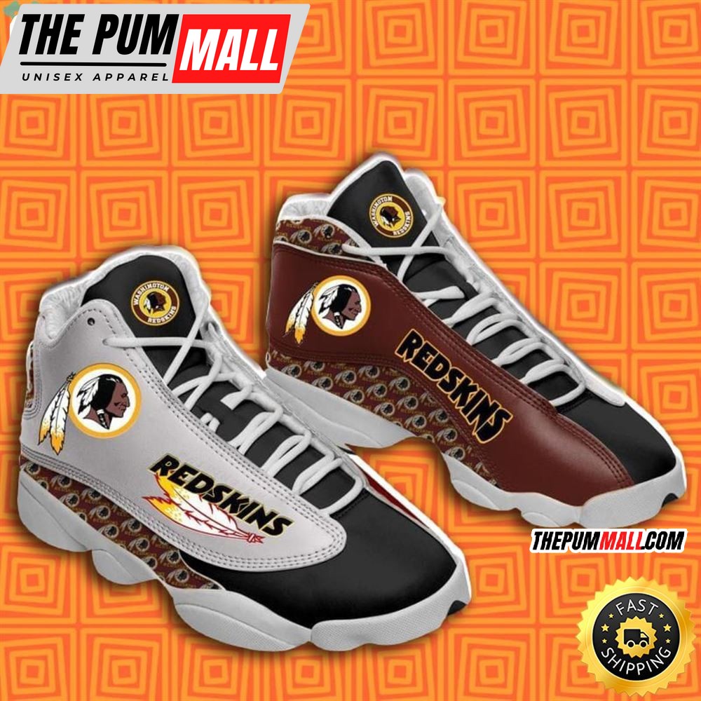 NFL Washington Redskins Grey Brown Air Jd 13 Shoes