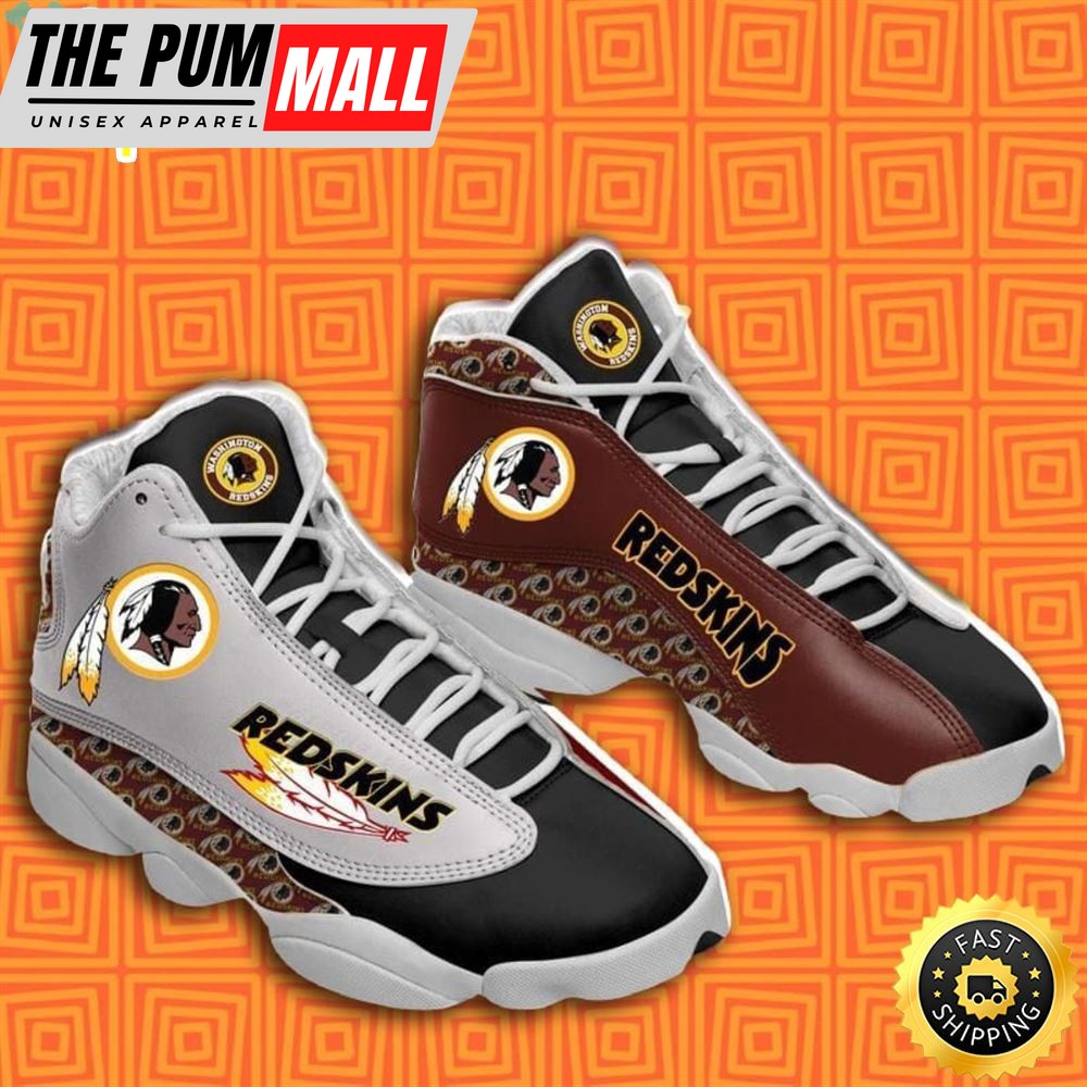 NFL Washington Redskins Grey Brown Air Jd 13 Shoes