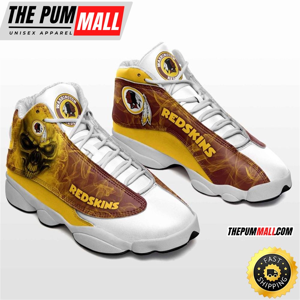 NFL Washington Redskins Skull Golden Brown Air Jd 13 Shoes