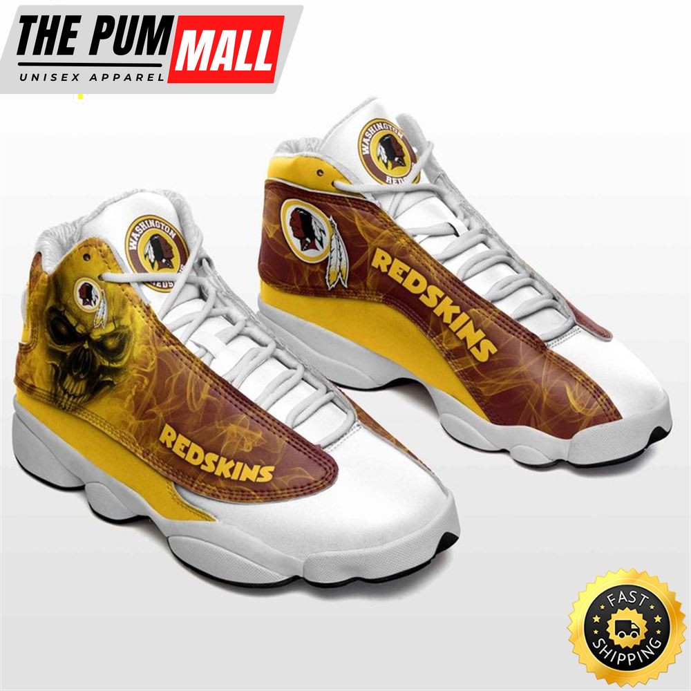 NFL Washington Redskins Skull Golden Brown Air Jd 13 Shoes