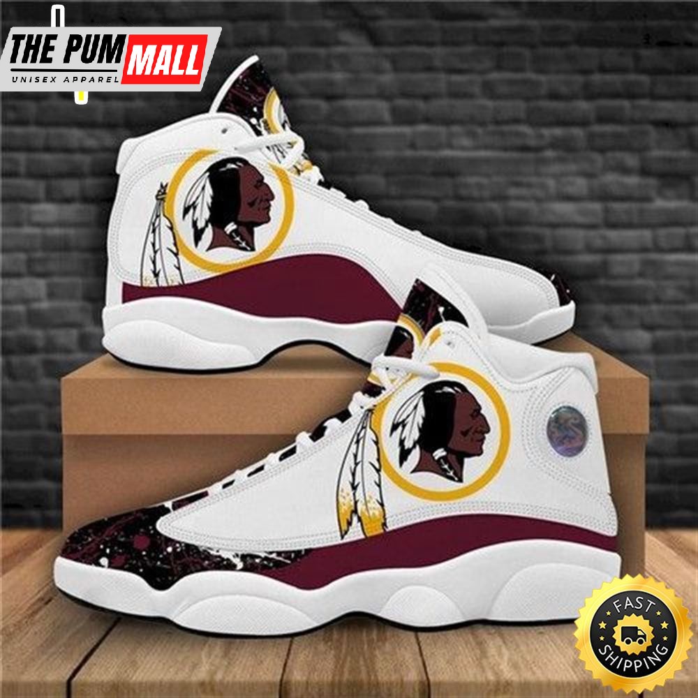 NFL Washington Redskins White Brown Logo Air Jd 13 Shoes
