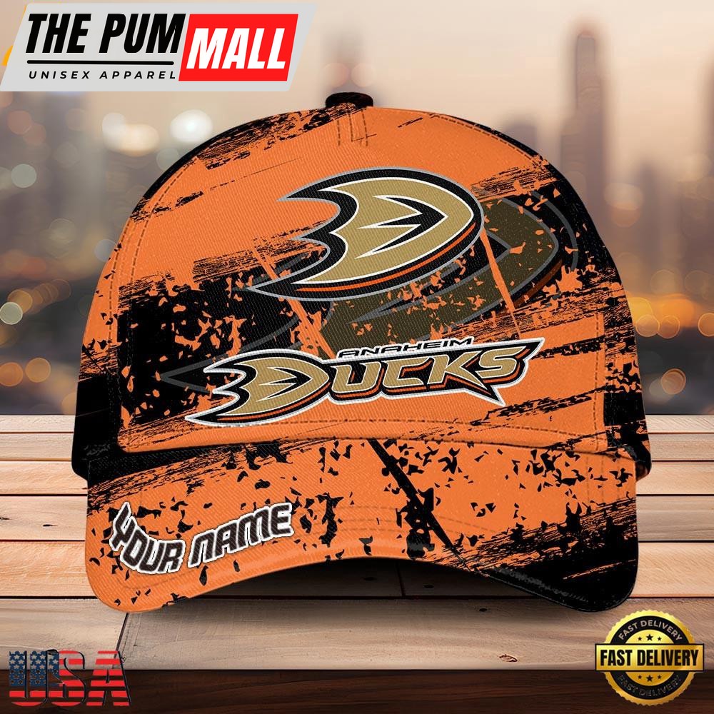 NHL Anaheim Ducks Explosive Grunge Logo 3D Print Cap – Baseball Cap Snapback Hats