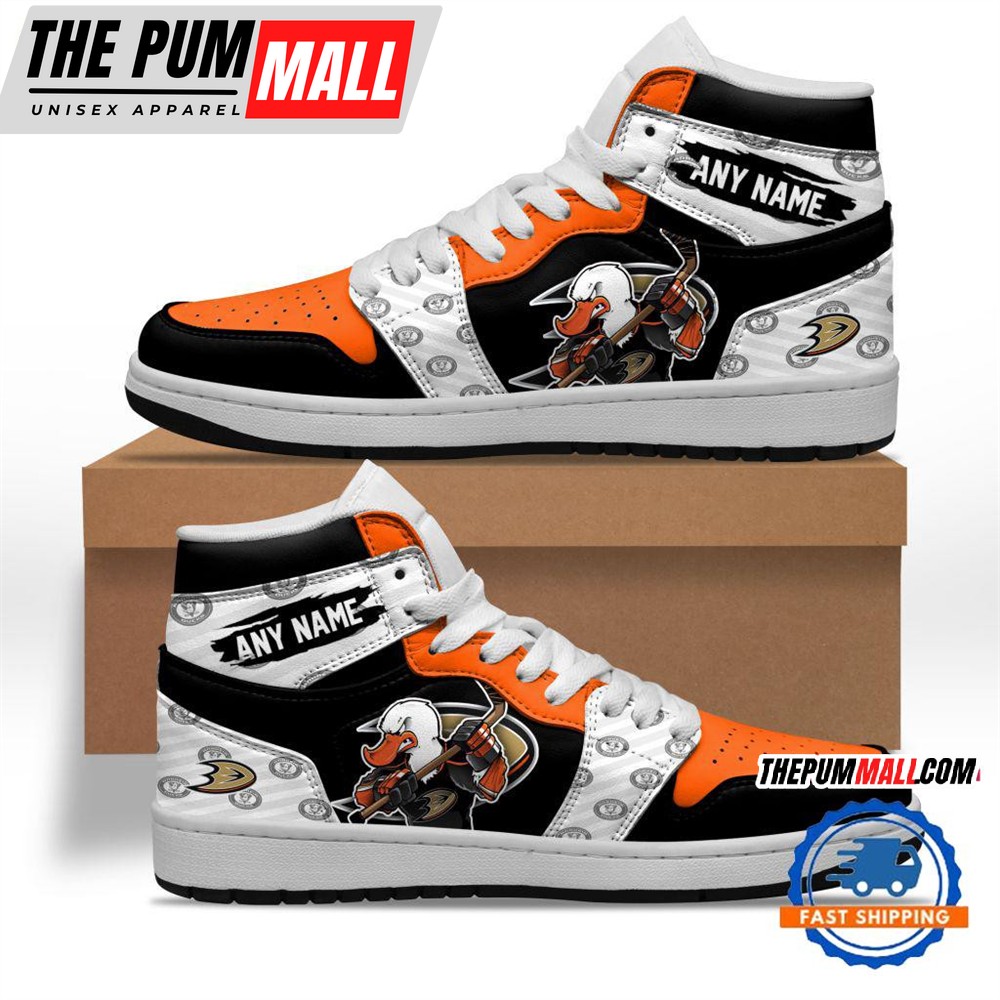 NHL Anaheim Ducks Team Mascot Design Air Jd 1 Hightop Shoes