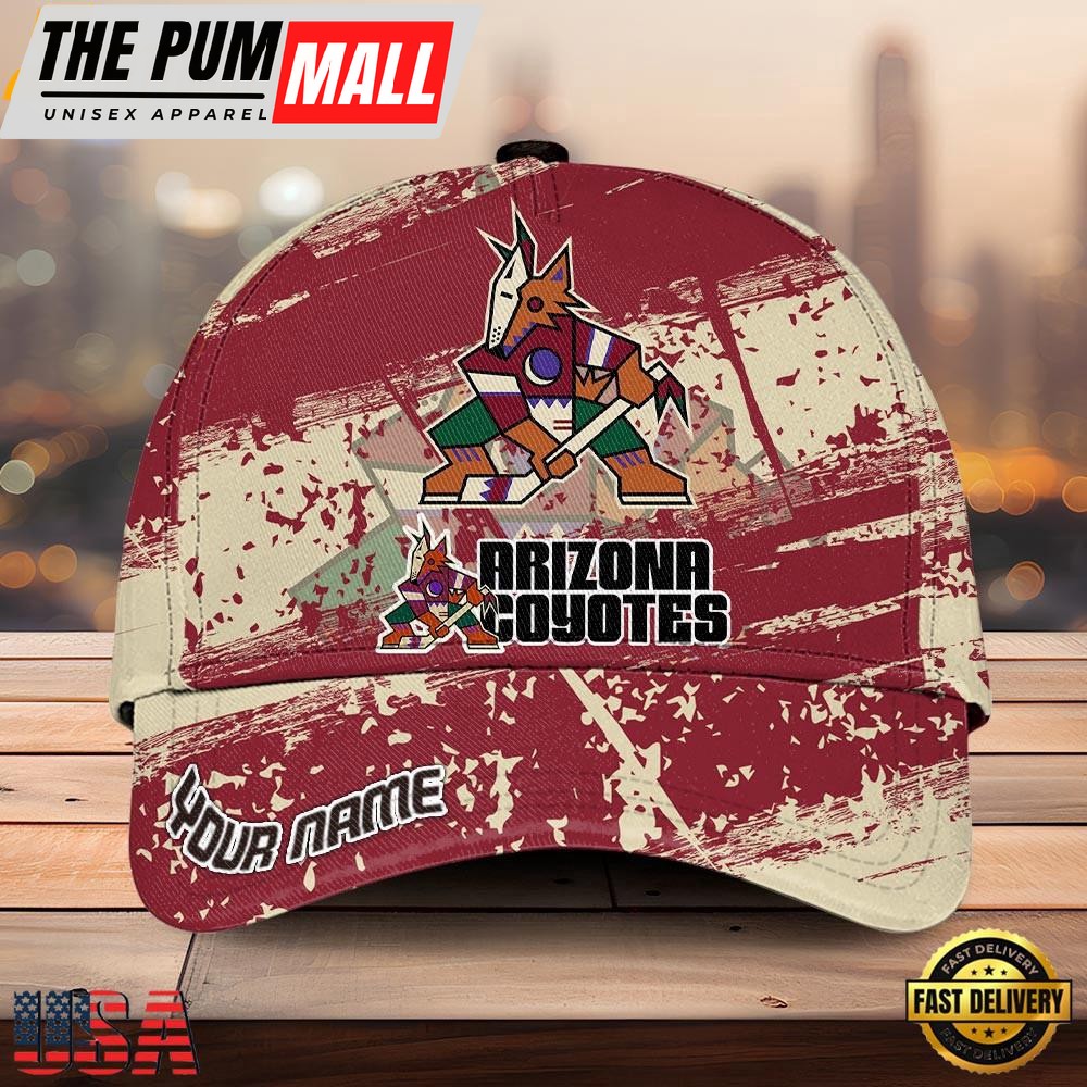 NHL Arizona Coyotes Explosive Grunge Logo 3D Print Cap – Baseball Cap Snapback Hats