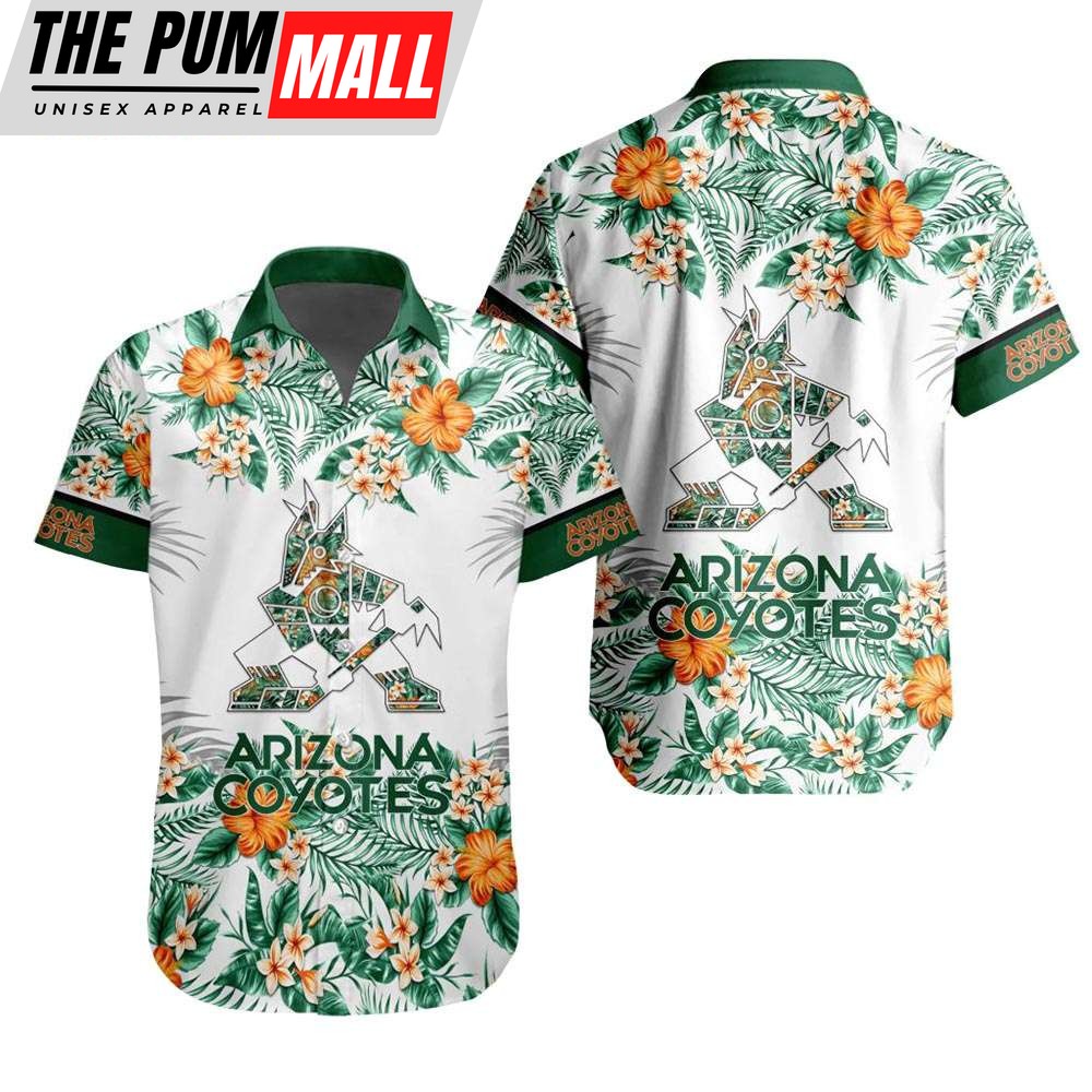 NHL Arizona Coyotes Tropical Floral Hibiscus Hawaiian Shirt