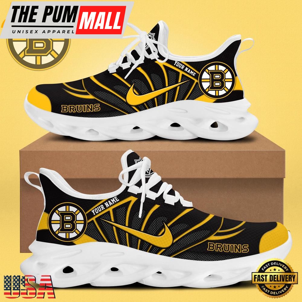 NHL Boston Bruins Hockey Logo Custom Max Soul Shoes, Running Sneakers Shoes