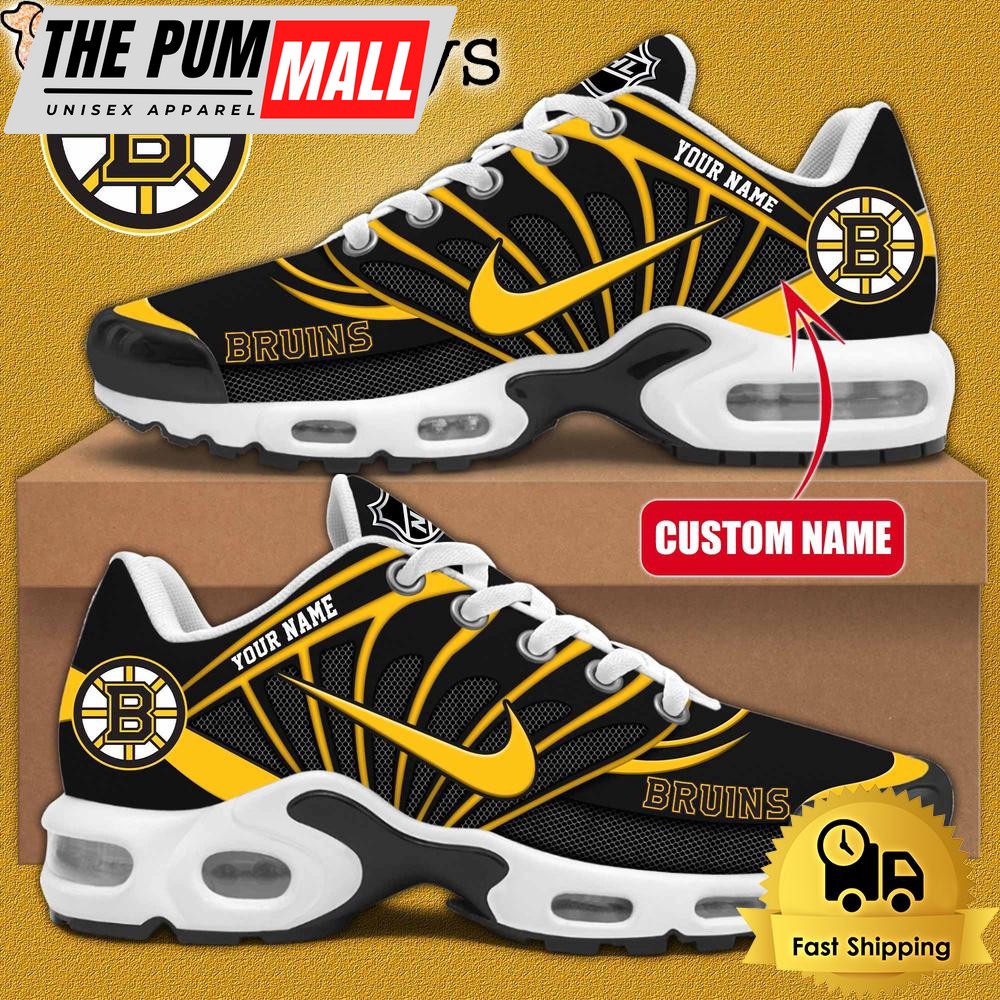 NHL Boston Bruins Hockey Logo Custom Name Air Max Plus Shoes