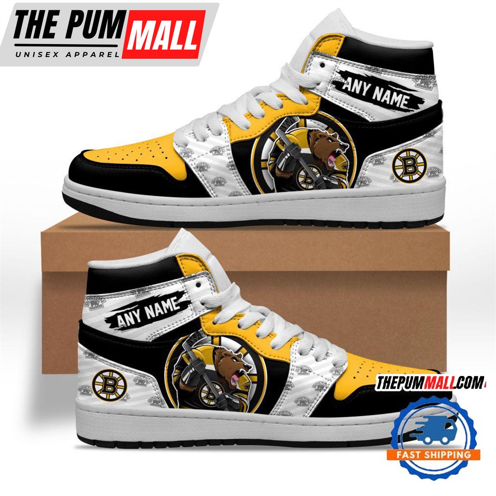 NHL Boston Bruins Team Mascot Design Air Jd 1 Hightop Shoes