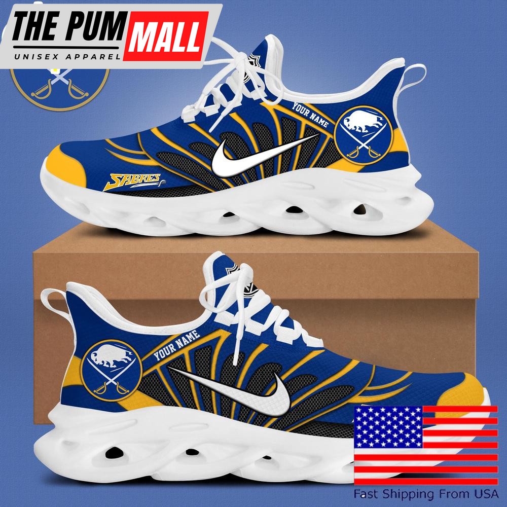 NHL Buffalo Sabres Hockey Logo Custom Name Max Soul Shoes , Hockey Shoes