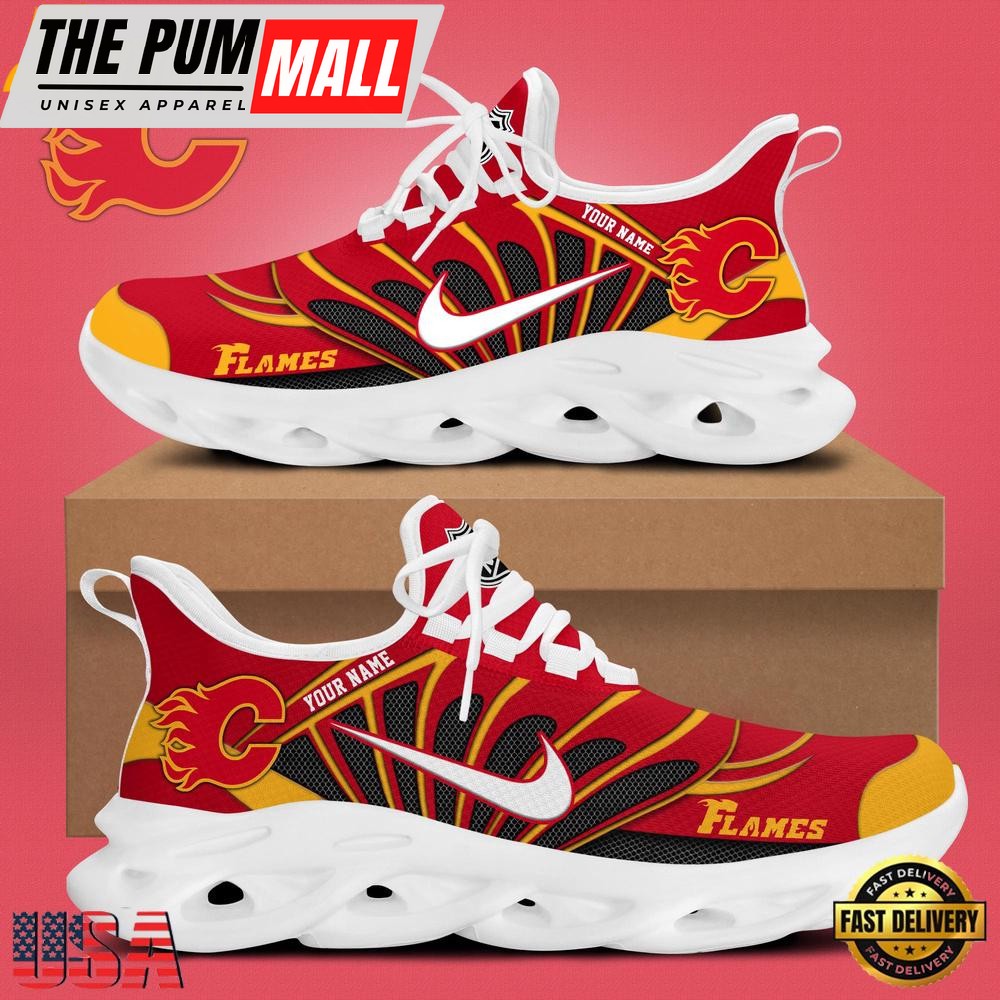 NHL Calgary Flames Hockey Logo Custom Max Soul Shoes, Running Sneakers Shoes