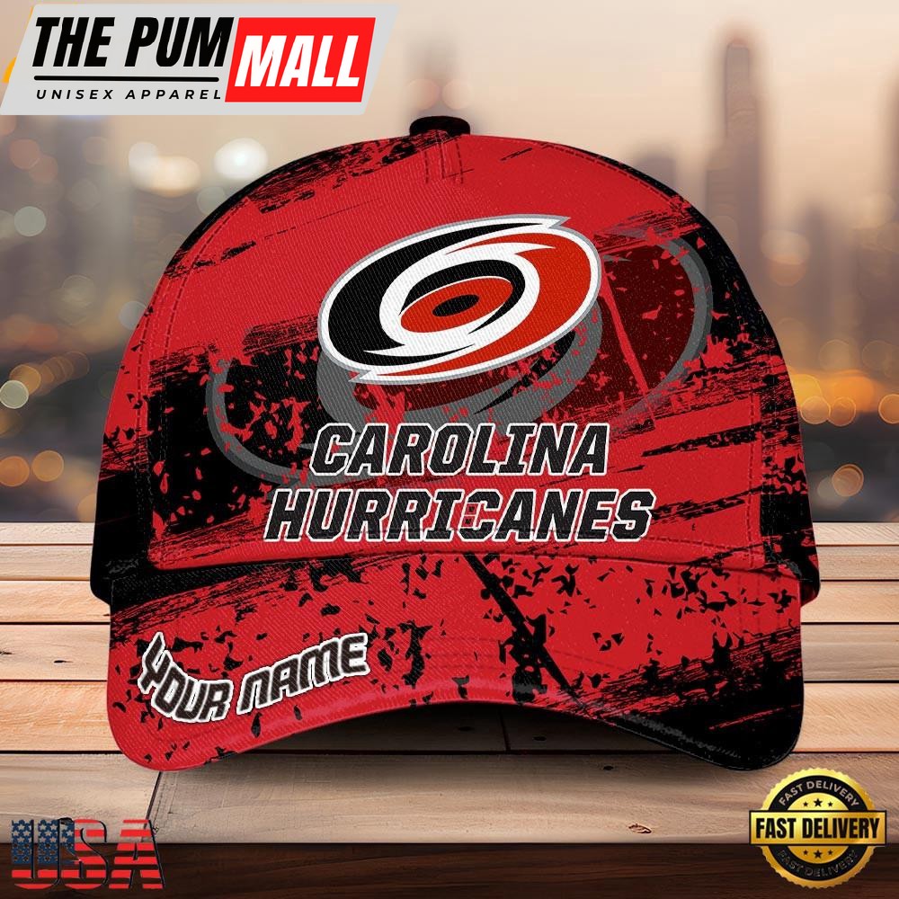 NHL Carolina Hurricanes Explosive Grunge Logo 3D Print Cap – Baseball Cap Snapback Hats