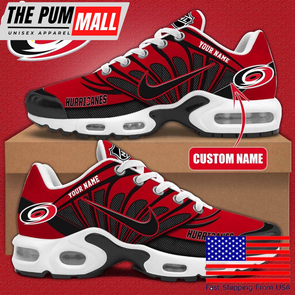 NHL Carolina Hurricanes Hockey Logo Custom Name Air Max Plus Shoes , Hockey Shoes