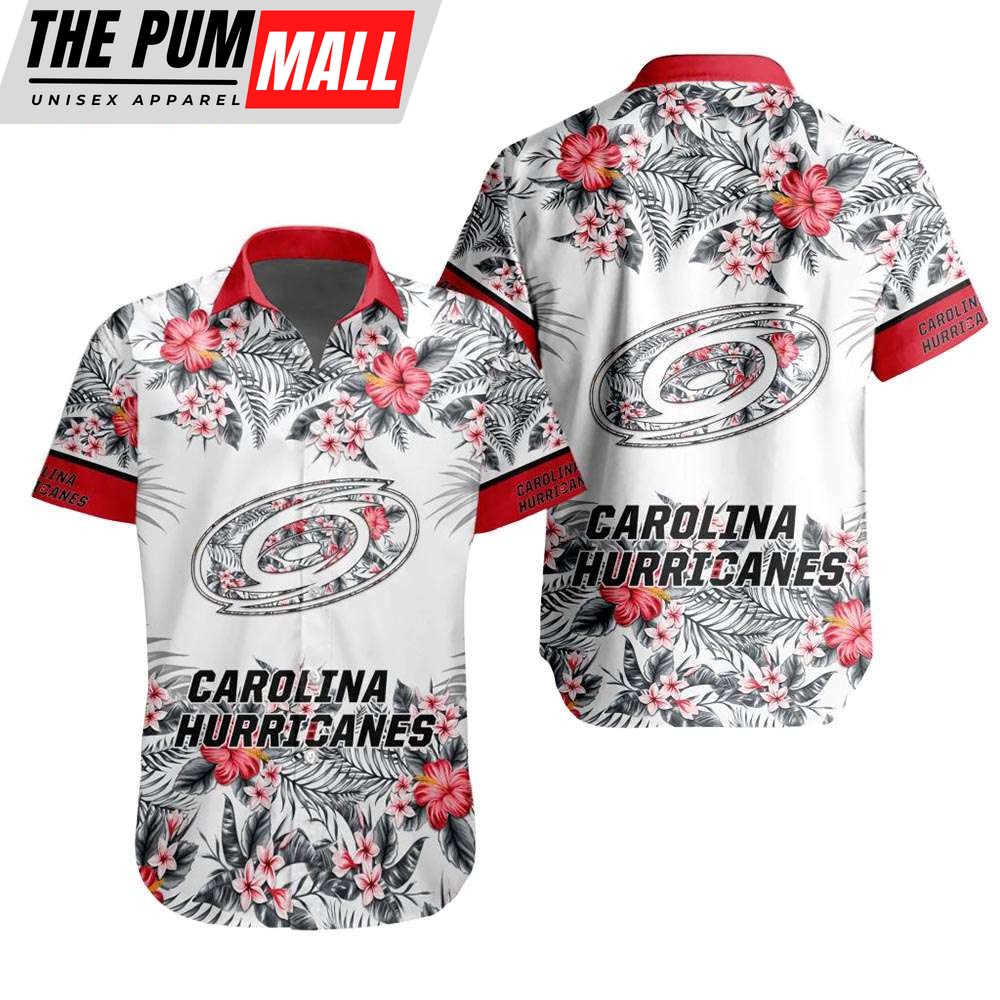 NHL Carolina Hurricanes Tropical Floral Hibiscus Hawaiian Shirt