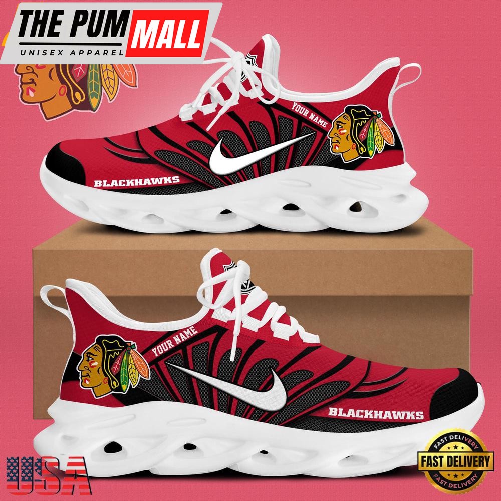 NHL Chicago Blackhawks Hockey Logo Custom Max Soul Shoes, Running Sneakers Shoes