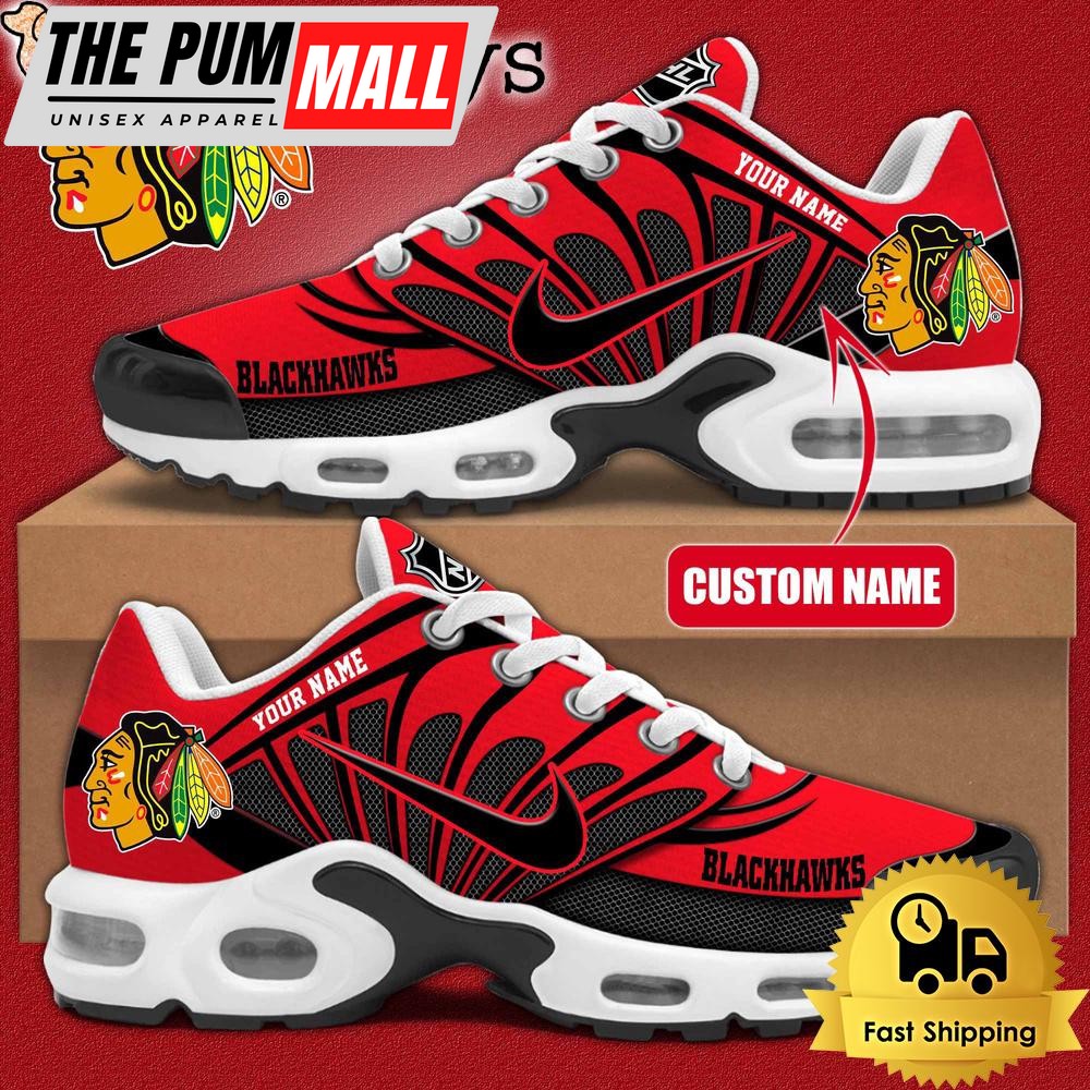 NHL Chicago Blackhawks Hockey Logo Custom Name Air Max Plus Shoes