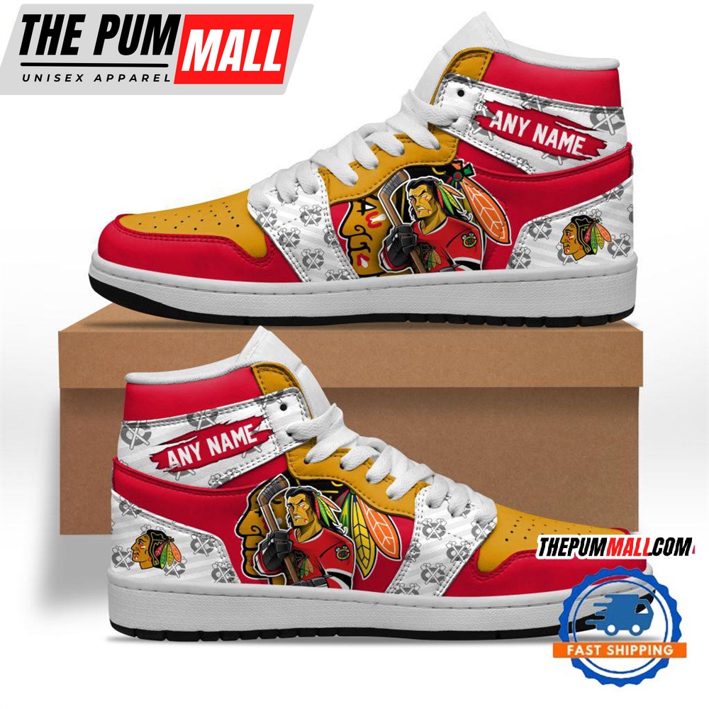 NHL Chicago Blackhawks Team Mascot Design Air Jd 1 Hightop Shoes