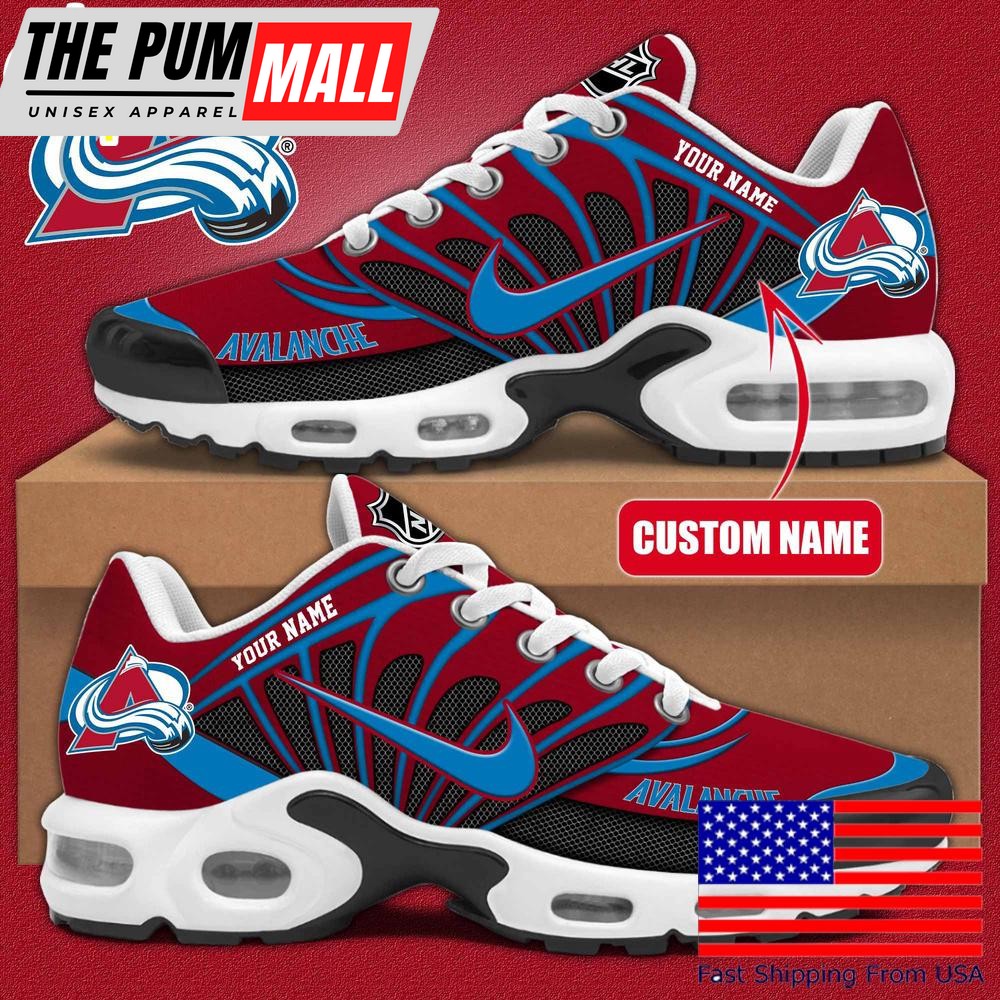 NHL Colorado Avalanche Hockey Logo Custom Name Air Max Plus Shoes , Hockey Shoes