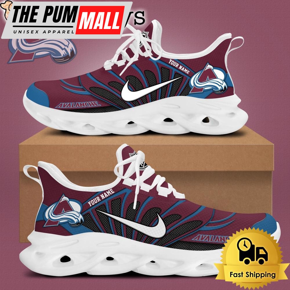 NHL Colorado Avalanche Hockey Logo Custom Name Max Soul Shoes