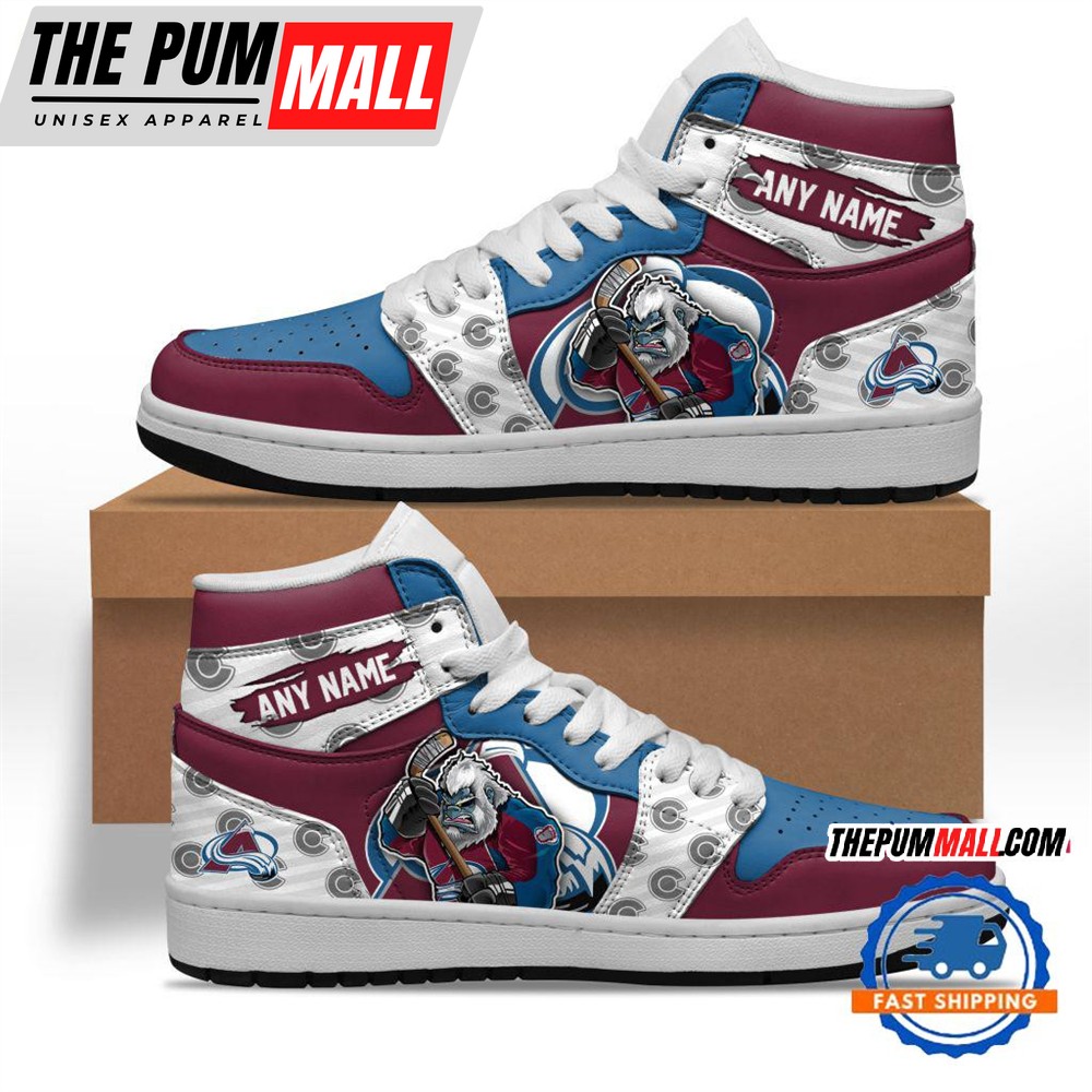NHL Colorado Avalanche Team Mascot Design Air Jd 1 Hightop Shoes