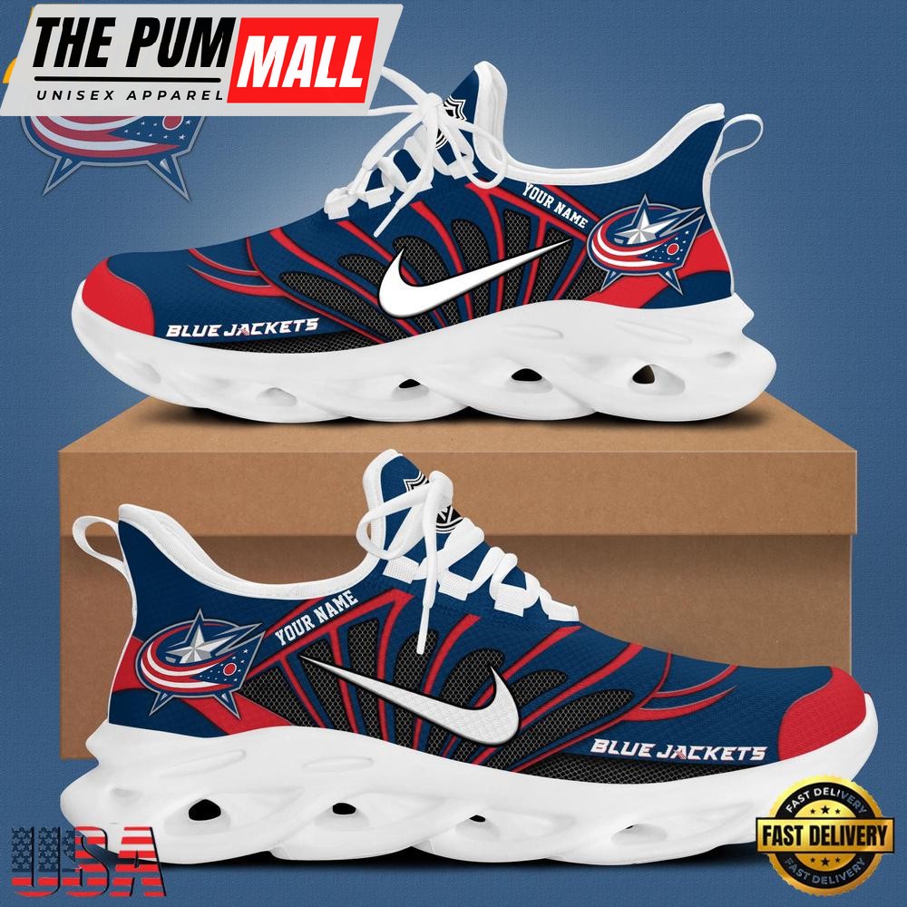NHL Columbus Blue Jackets Hockey Logo Custom Max Soul Shoes, Running Sneakers Shoes