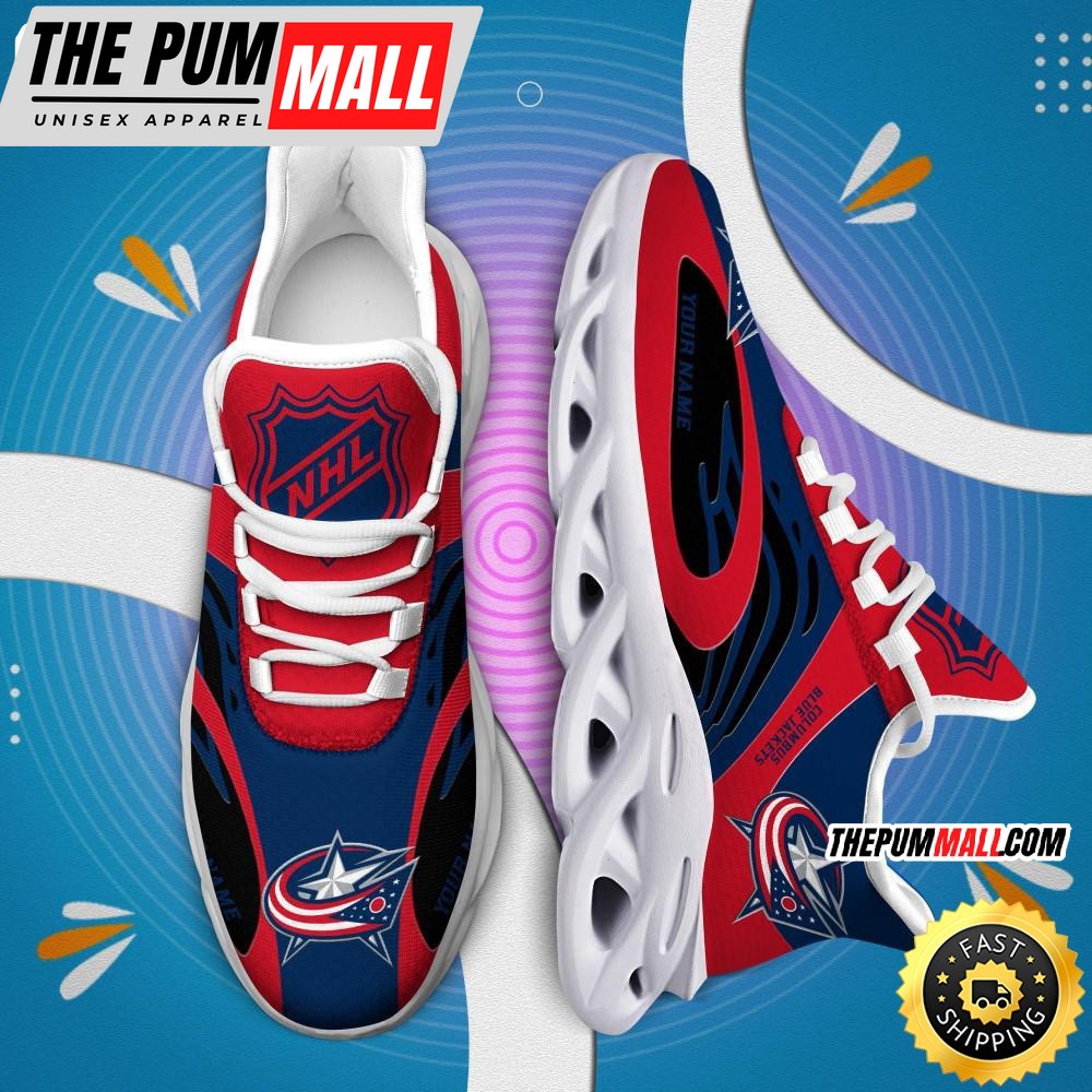 NHL Columbus Blue Jackets Personalized Max Soul Shoes