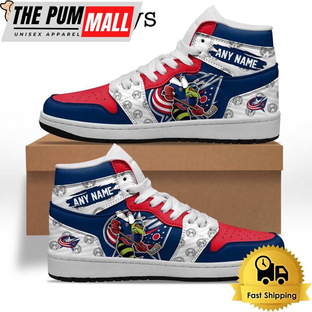 NHL Columbus Blue Jackets Special Team Mascot Custom Air Jd 1 Shoes , Mens Sneakers