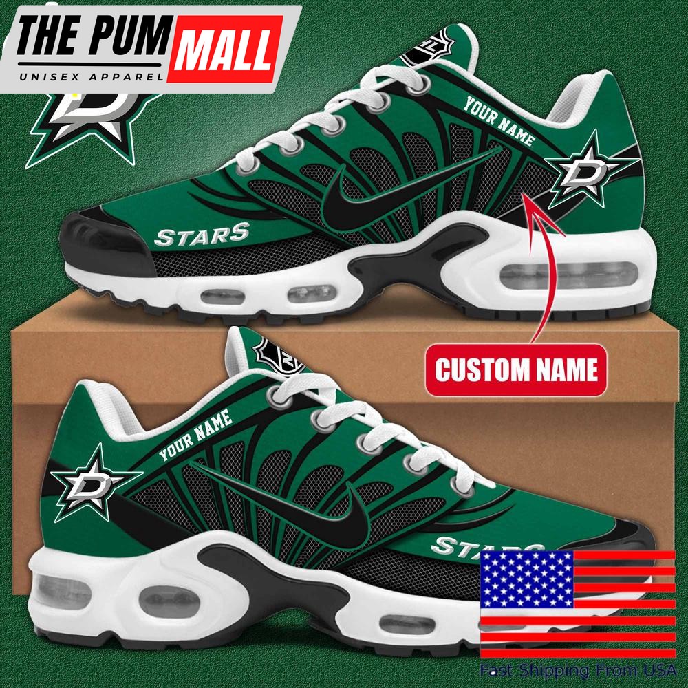 NHL Dallas Stars Hockey Logo Custom Name Air Max Plus Shoes , Hockey Shoes