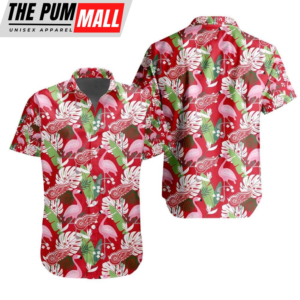 NHL Detroit Red Wings Flamingo Tropical Hawaiian Shirt
