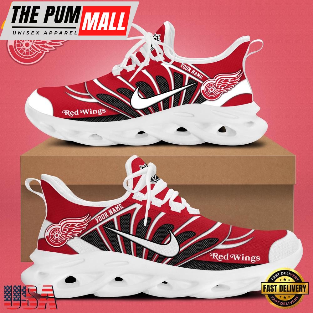 NHL Detroit Red Wings Hockey Logo Custom Max Soul Shoes, Running Sneakers Shoes