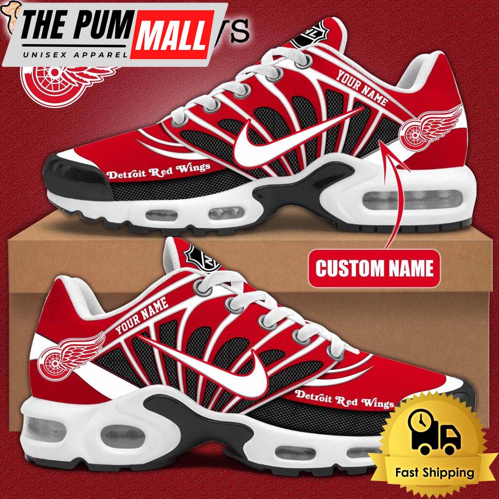 NHL Detroit Red Wings Hockey Logo Custom Name Air Max Plus Shoes