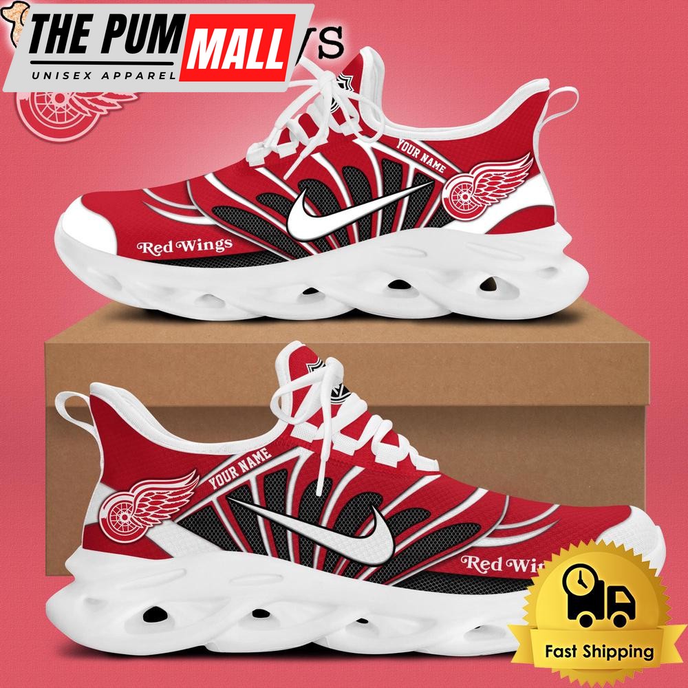 NHL Detroit Red Wings Hockey Logo Custom Name Max Soul Shoes