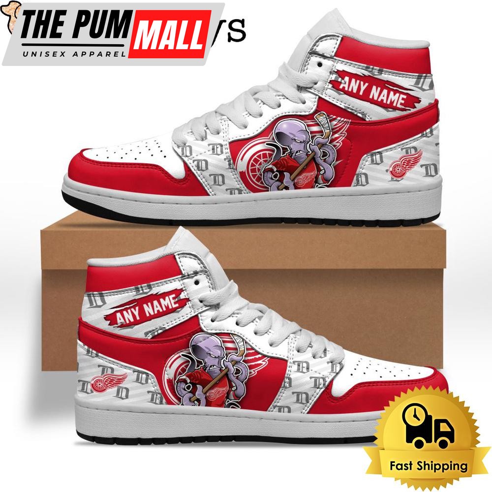 NHL Detroit Red Wings Special Team Mascot Custom Air Jd 1 Shoes , Mens Sneakers